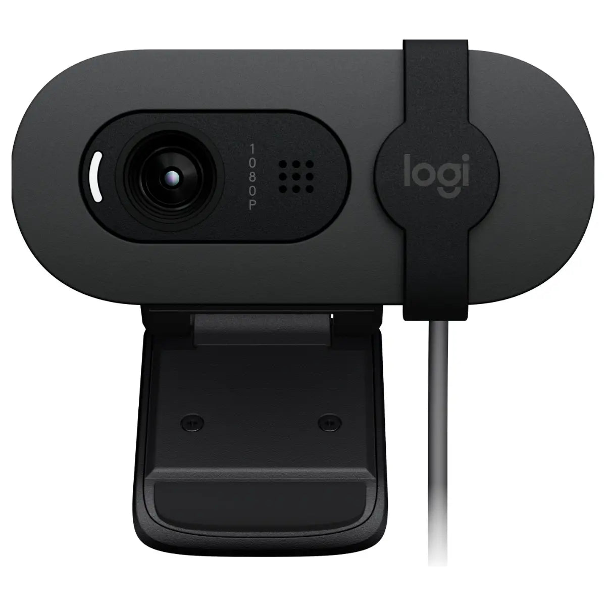 Logitech BRIO 100 Webcam, Full HD 1080p 30fps, RightLight 2 Auto-Light Balance, Built-In Mic, Integrated Privacy Shutter, USB-A Plug-and-Play, Graphite