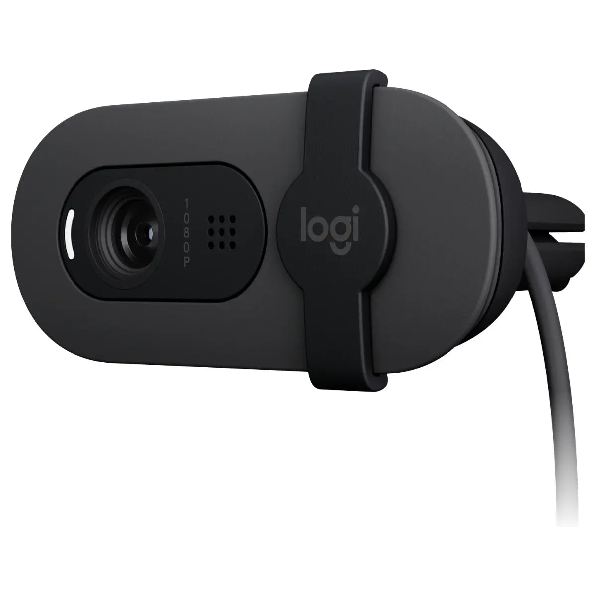 Logitech BRIO 100 Webcam, Full HD 1080p 30fps, RightLight 2 Auto-Light Balance, Built-In Mic, Integrated Privacy Shutter, USB-A Plug-and-Play, Graphite