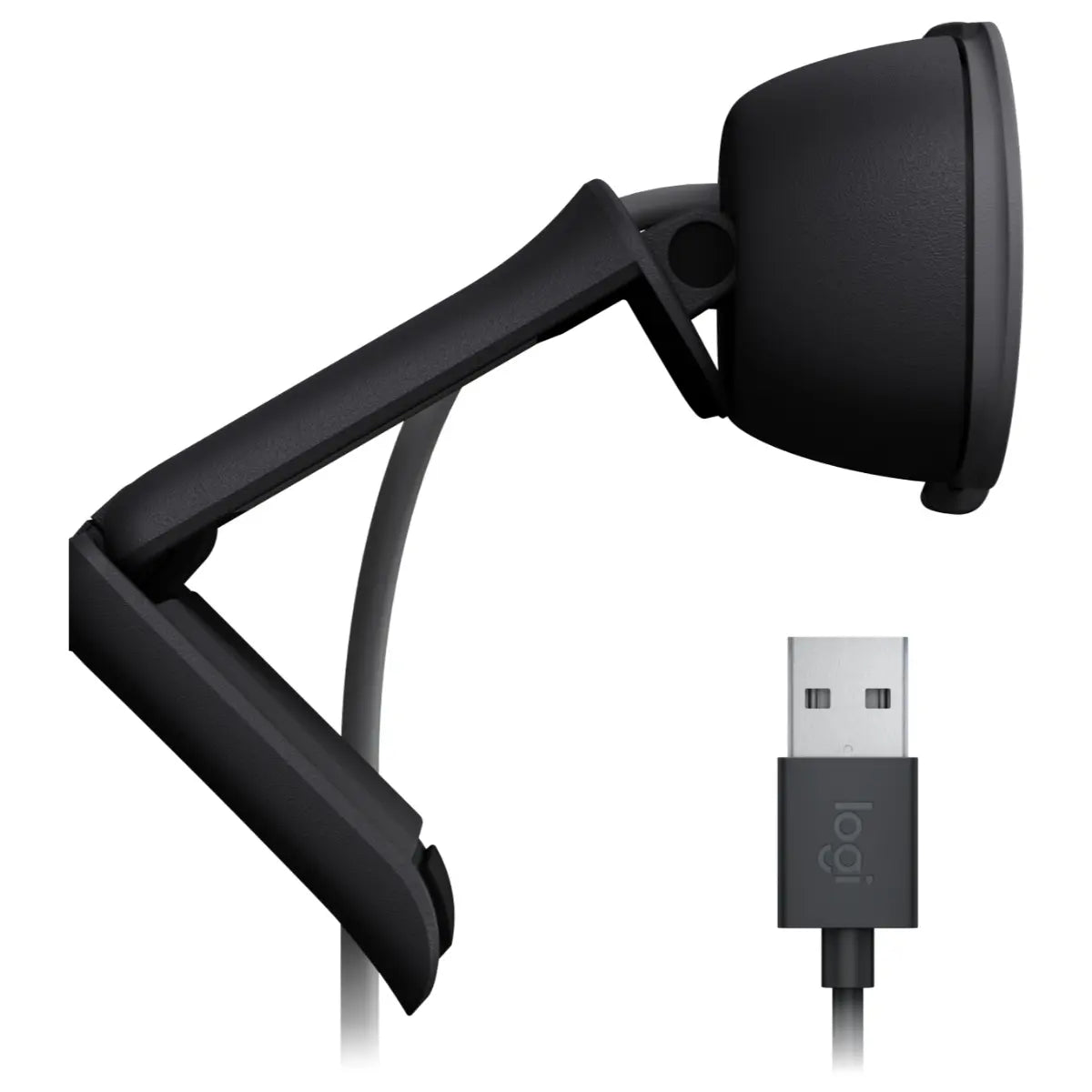 Logitech BRIO 100 Webcam, Full HD 1080p 30fps, RightLight 2 Auto-Light Balance, Built-In Mic, Integrated Privacy Shutter, USB-A Plug-and-Play, Graphite
