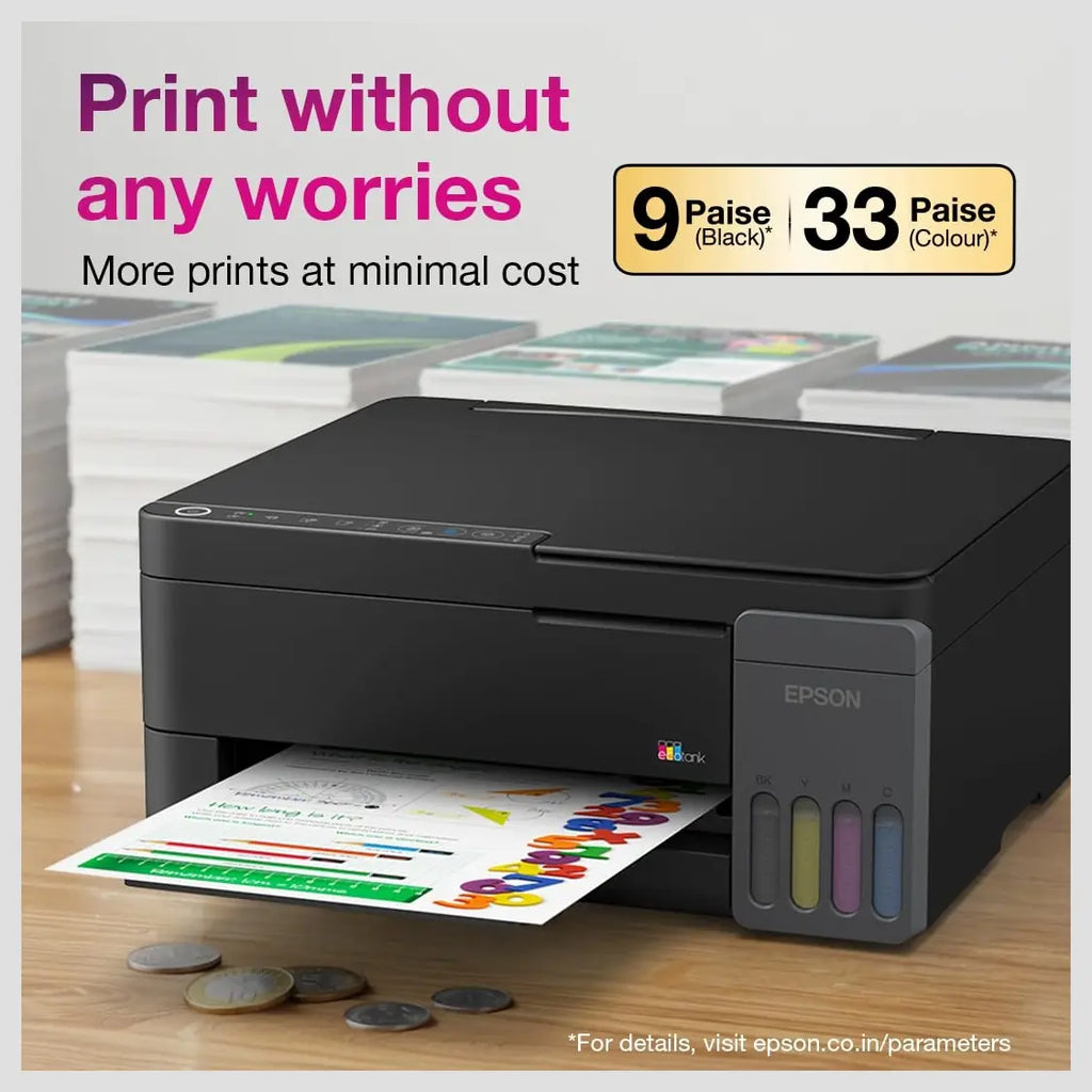 Epson EcoTank L3350 WiFi All-in-One InkTank Colour Printer, Scanner and Copier, 5760x1440dpi Print Resolution, Up To 7,500 Colour Pages Yield (Official Warranty)