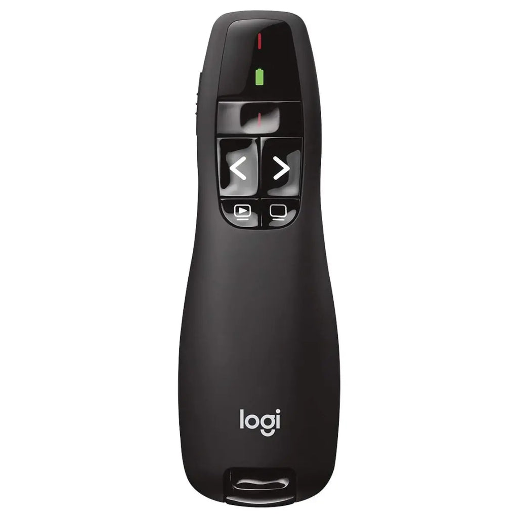 Logitech Wireless Presenter R400 USB-A PowerPoint Clicker with Class 2 Red Laser, 2.4GHz RF Wireless, Up to 50-Foot Range