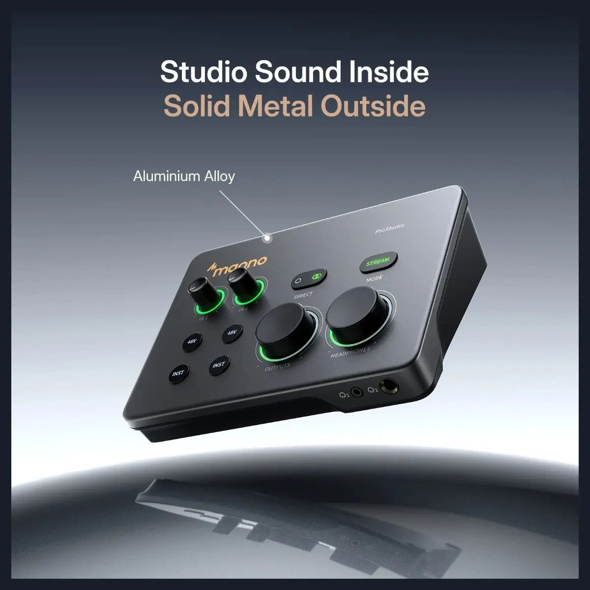 Maono P2 USB Hybrid Audio Interface, USB-C Plug and Play, Up to 56dB Clean Gain, 192kHz High-Resolution Audio, Dual XLR and TRS Combo Inputs