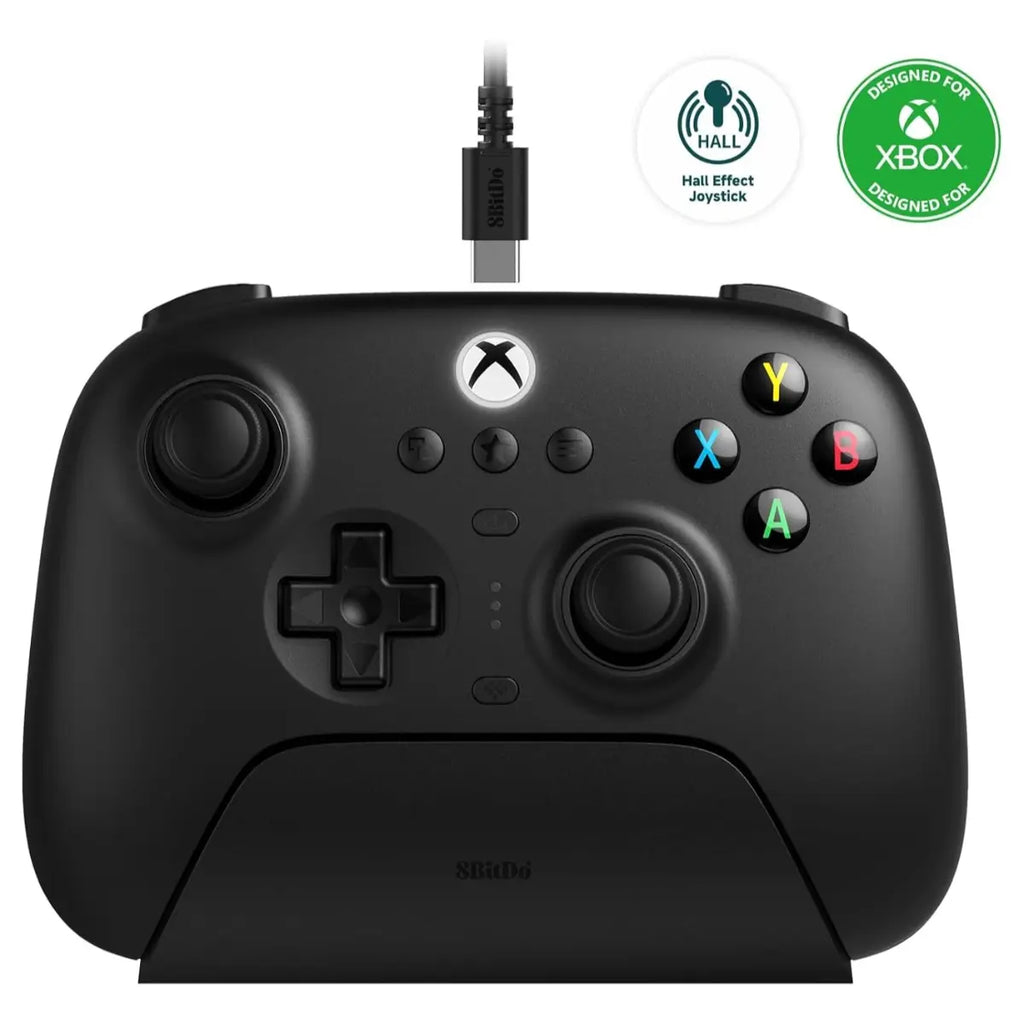 8BitDo Ultimate 3-Mode Controller Gamepad, Hall Effect Joysticks and Hall Effect Impulse Triggers, 2 Pro Back Paddle Buttons, Wired USB for Xbox Series X|S and Xbox One, Bluetooth and 2.4G for Windows and Apple and Android, Black