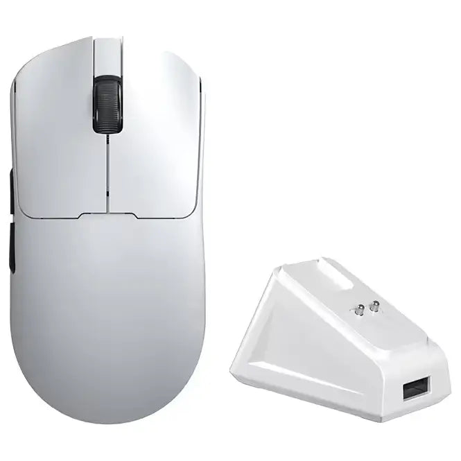 Aula SC380Pro Gaming Mouse, 55g Lightweight, PixArt 3311 Sensor, Up to 12,000 DPI, 1000Hz Polling Rate, Tri-Mode 2.4G Wireless Bluetooth and Wired, Charging Dock, White