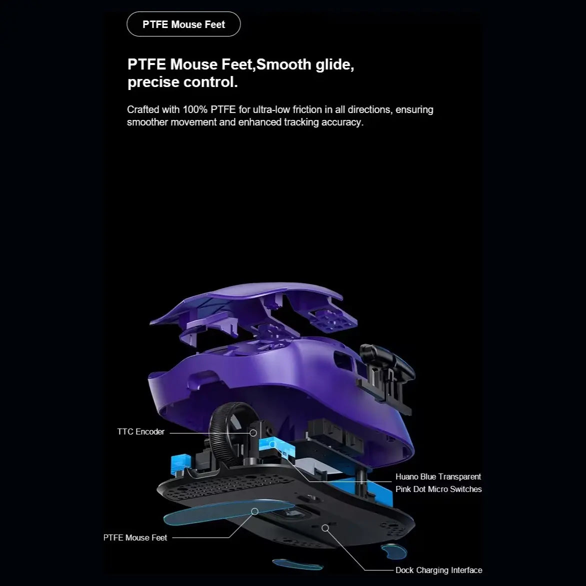 Aula SC380Pro Gaming Mouse, 55g Lightweight, PixArt 3311 Sensor, Up to 12,000 DPI, 1000Hz Polling Rate, Tri-Mode 2.4G Wireless Bluetooth and Wired, Charging Dock, White
