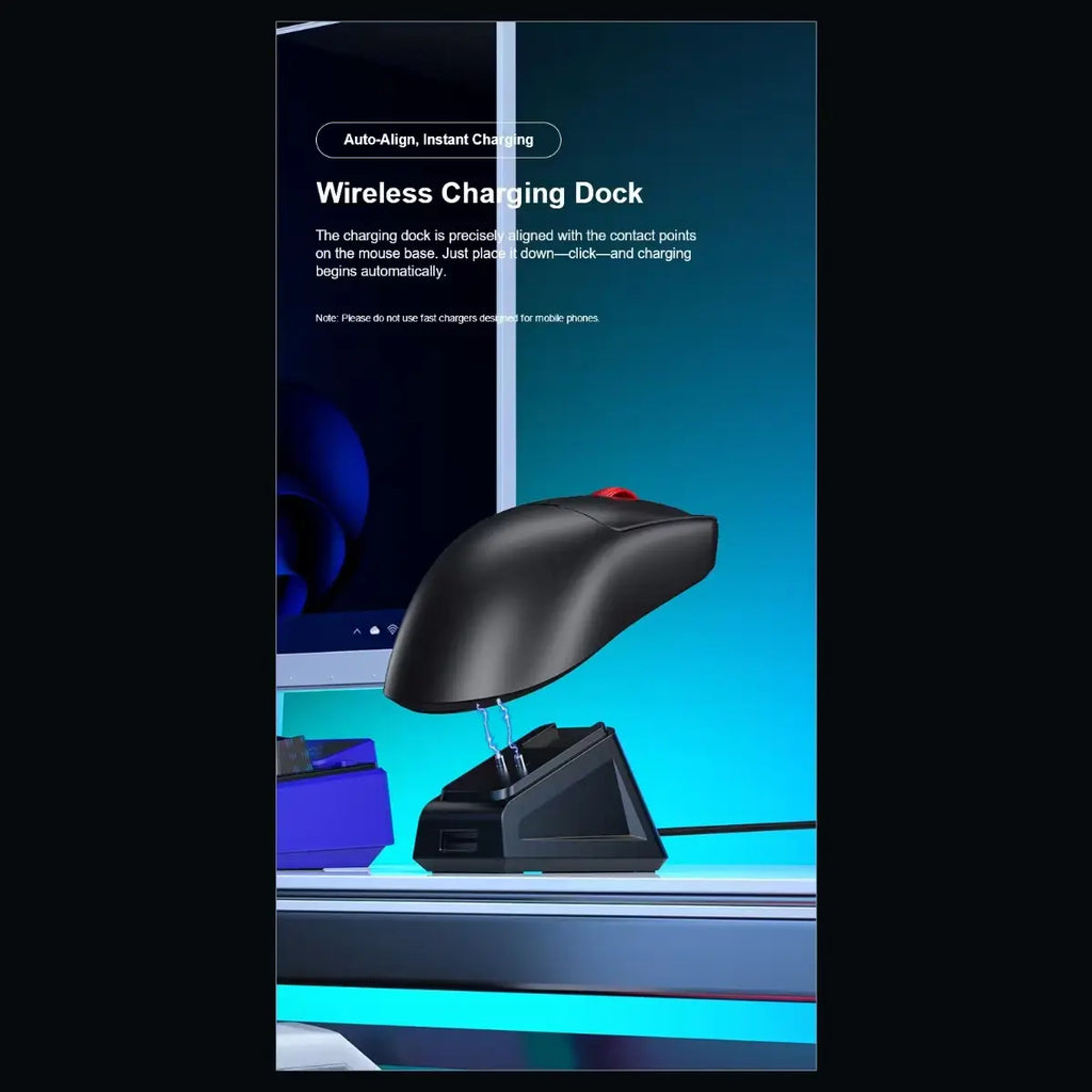 Aula SC380Pro Gaming Mouse, 55g, 3311 Chip, Tri-Mode 2.4G, BT and Wired, 1000Hz Polling Rate, Up to 12,000 DPI, Black