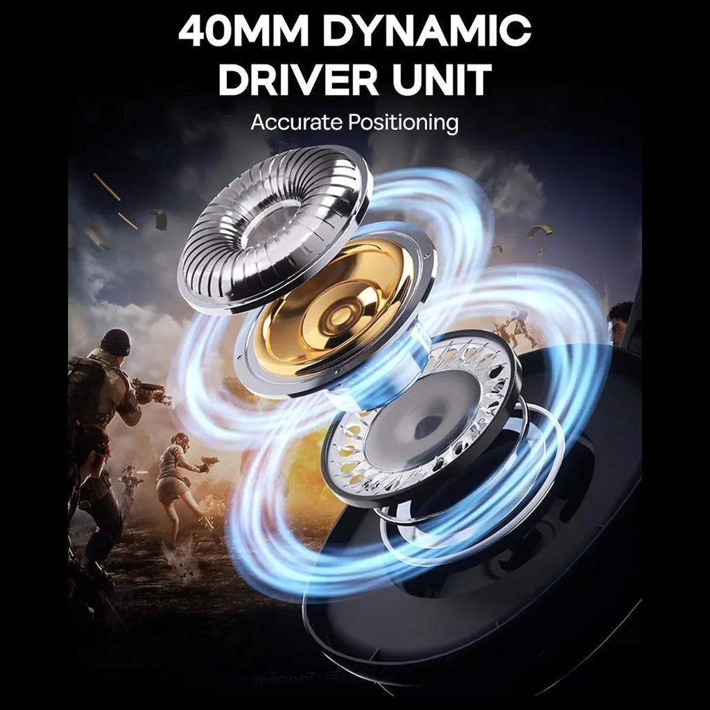 AULA G7 Wireless Gaming Headset, Dual Bluetooth 5.3 and 2.4GHz, 7.1 Surround Sound, 10ms Ultra-Low Latency, 80+ Hour Battery, RGB, Noise-Canceling Mic, Silver Wing White