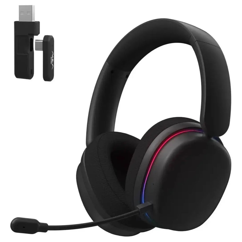 AULA G7 Pro Wireless Gaming Headset, Virtual 7.1 Surround Sound, 40mm Driver, BT5.3 and 2.4GHz and 3.5mm Tri-Mode, 10ms Latency, Noise-Canceling Mic, RGB, 280g, Black