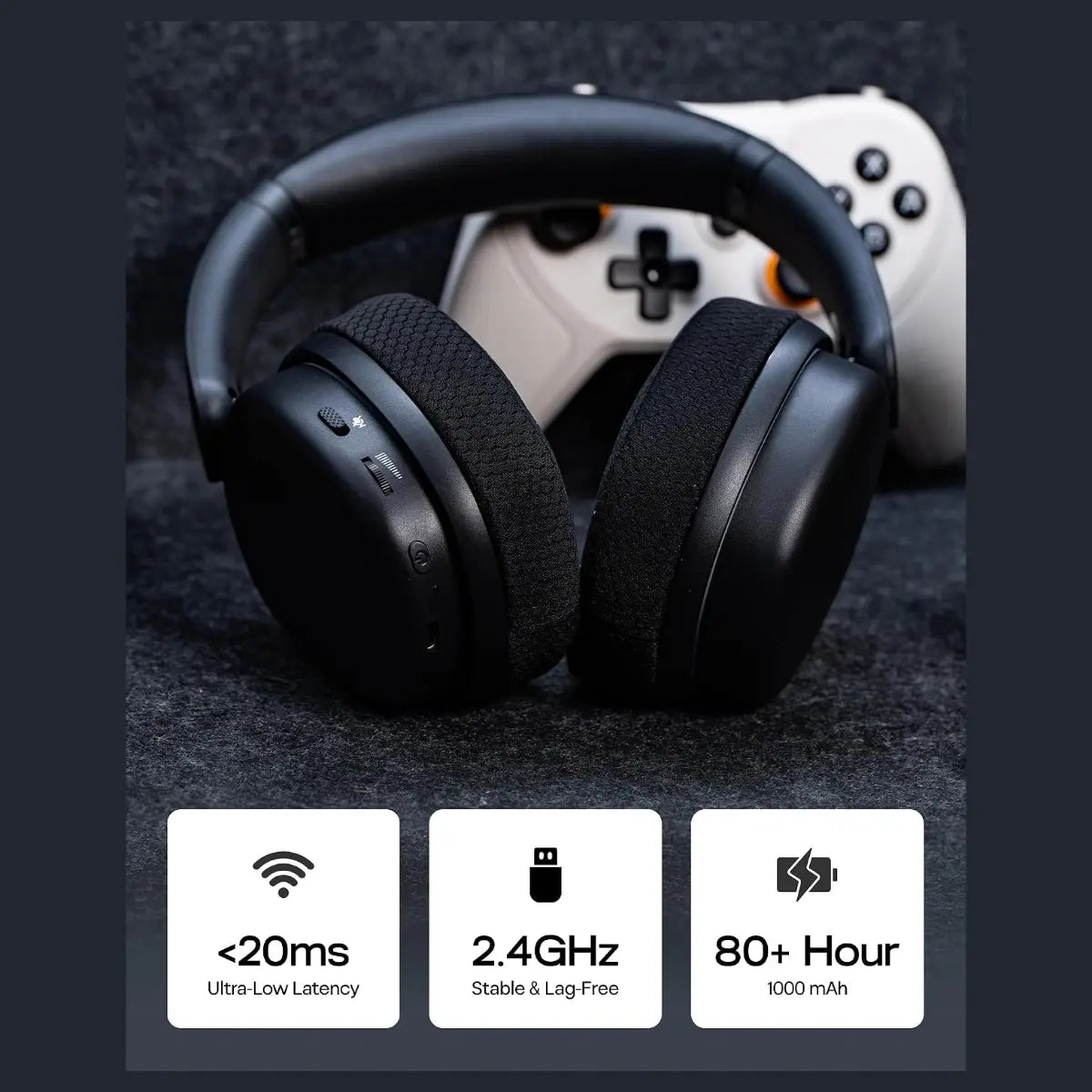 AULA G7 Pro Wireless Gaming Headset, Virtual 7.1 Surround Sound, 40mm Driver, BT5.3 and 2.4GHz and 3.5mm Tri-Mode, 10ms Latency, Noise-Canceling Mic, RGB, 280g, Black