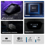 AULA SC390 Lightweight Gaming Mouse With Display Screen, PAW3311 Optical Sensor, Up To 20,000 DPI, 1000Hz Polling Rate, Bluetooth 2.4GHz Wireless and USB-C Wired, Black