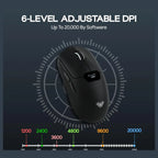 AULA SC390 Lightweight Gaming Mouse With Display Screen, PAW3311 Optical Sensor, Up To 20,000 DPI, 1000Hz Polling Rate, Bluetooth 2.4GHz Wireless and USB-C Wired, Black