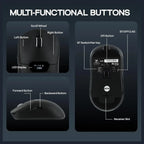 AULA SC390 Lightweight Gaming Mouse With Display Screen, PAW3311 Optical Sensor, Up To 20,000 DPI, 1000Hz Polling Rate, Bluetooth 2.4GHz Wireless and USB-C Wired, Black