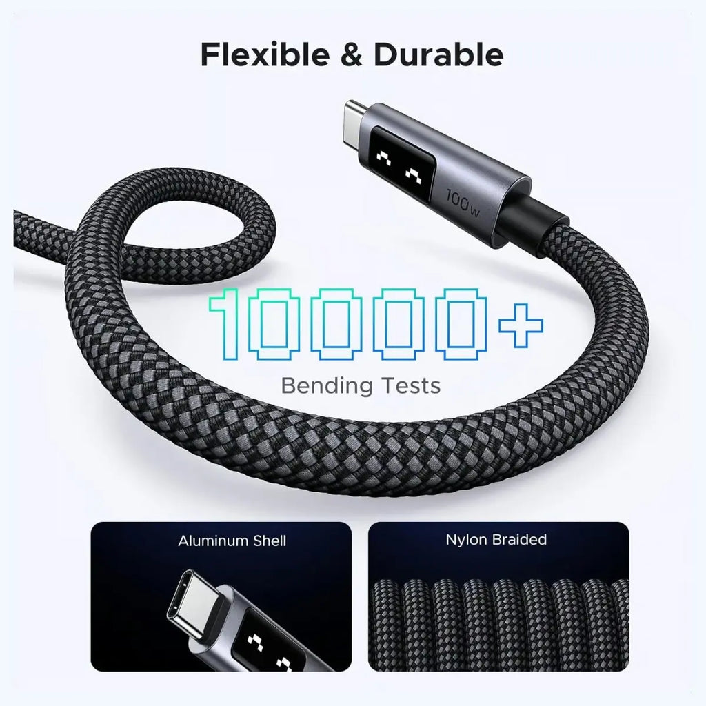 UGREEN Uno 100W USB C to USB C Charger Cable, 1 Meter, 20V 5A Fast Charging, E-Marker Chip, 480Mbps Data Sync, Model 35501