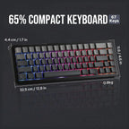 EPOMAKER x Aula F65 65% Wireless Hot-Swappable Gasket Mechanical Keyboard, 67 Keys, Five-Layer Sound Dampening, Flex-Cut PC Plate, BT 2.4GHz and Wired USB, 4000mAh Battery, South-Facing RGB 1000Hz