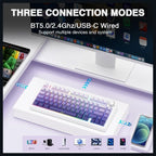 AULA F75 Pro Wireless Mechanical Keyboard, 75% 81-Key Hot Swappable, Tri-Mode Bluetooth 5.0 2.4GHz USB Wired, 4000mAh Battery, 16.8 Million RGB, Star Vector Switch, Gradient Purple