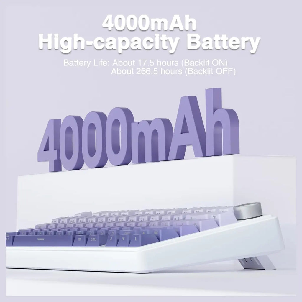 AULA F75 Pro Wireless Mechanical Keyboard, 75% 81-Key Hot Swappable, Tri-Mode Bluetooth 5.0 2.4GHz USB Wired, 4000mAh Battery, 16.8 Million RGB, Star Vector Switch, Gradient Purple