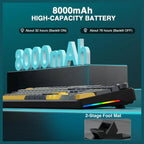 AULA F108 Pro Wireless Mechanical Keyboard, Smart TFT Display Screen and Multi-Function Knob, Tri-Mode BT5.0 2.4GHz USB-C, 1000Hz Polling Rate, Hot Swappable, 8000mAh Battery, 104 Keys, RGB Backlit, PBT Keycaps, Reaper Switch, Gray and Yellow