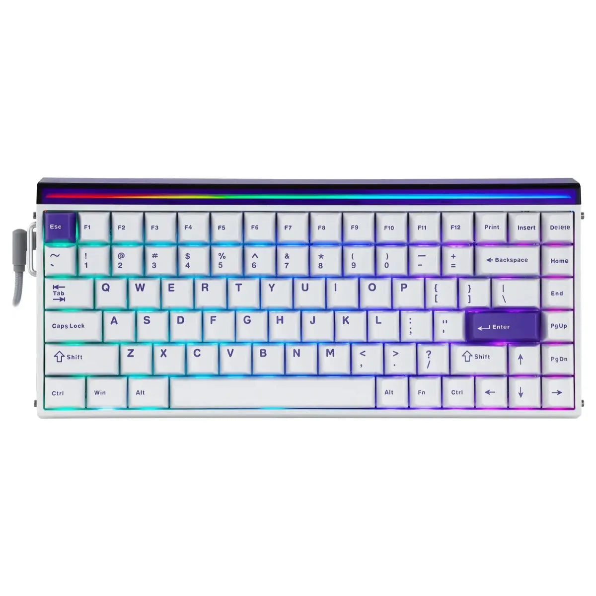 AULA HERO84 HE 75% Wired Magnetic Gaming Keyboard, 84 Keys, 8K Polling Rate, 128KHz Scanning Rate, Hall Effect Switch, 0.01-3.4mm Adjustable Actuation, White Purple
