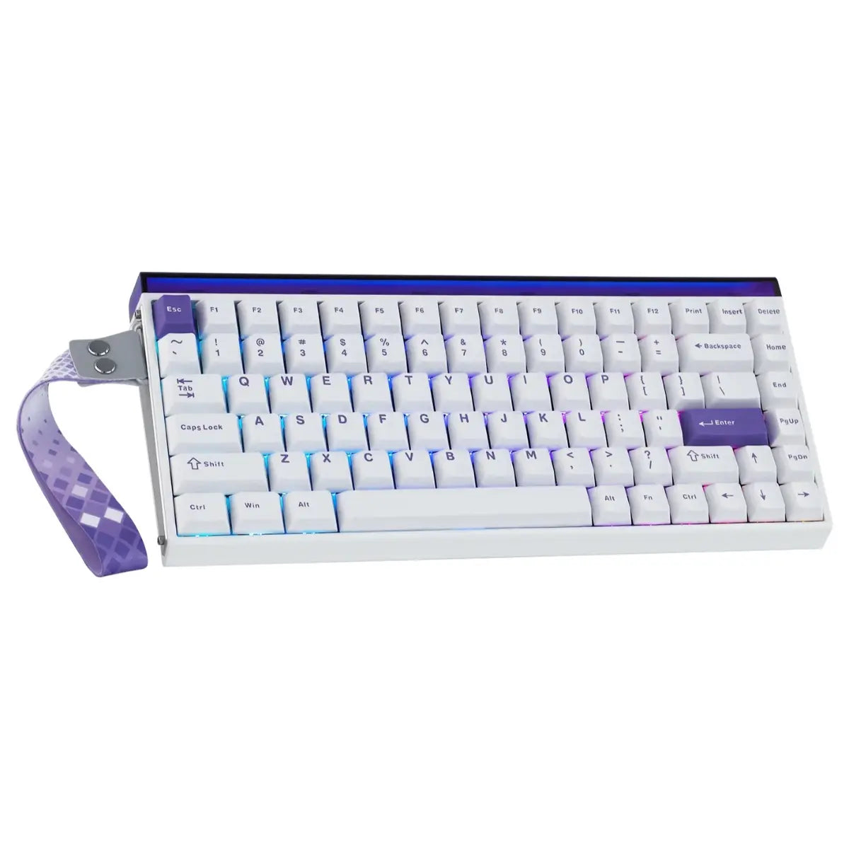 AULA HERO84 HE 75% Wired Magnetic Gaming Keyboard, 84 Keys, 8K Polling Rate, 128KHz Scanning Rate, Hall Effect Switch, 0.01-3.4mm Adjustable Actuation, White Purple