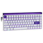 AULA HERO84 HE 75% Wired Magnetic Gaming Keyboard, 84 Keys, 8K Polling Rate, 128KHz Scanning Rate, Hall Effect Switch, 0.01-3.4mm Adjustable Actuation, White Purple