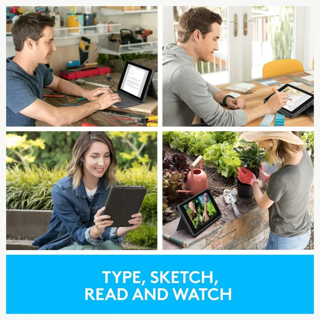 Logitech Rugged Folio iPad 7th 8th and 9th Generation Protective Keyboard, Smart Connector, Spill-Proof Keyboard