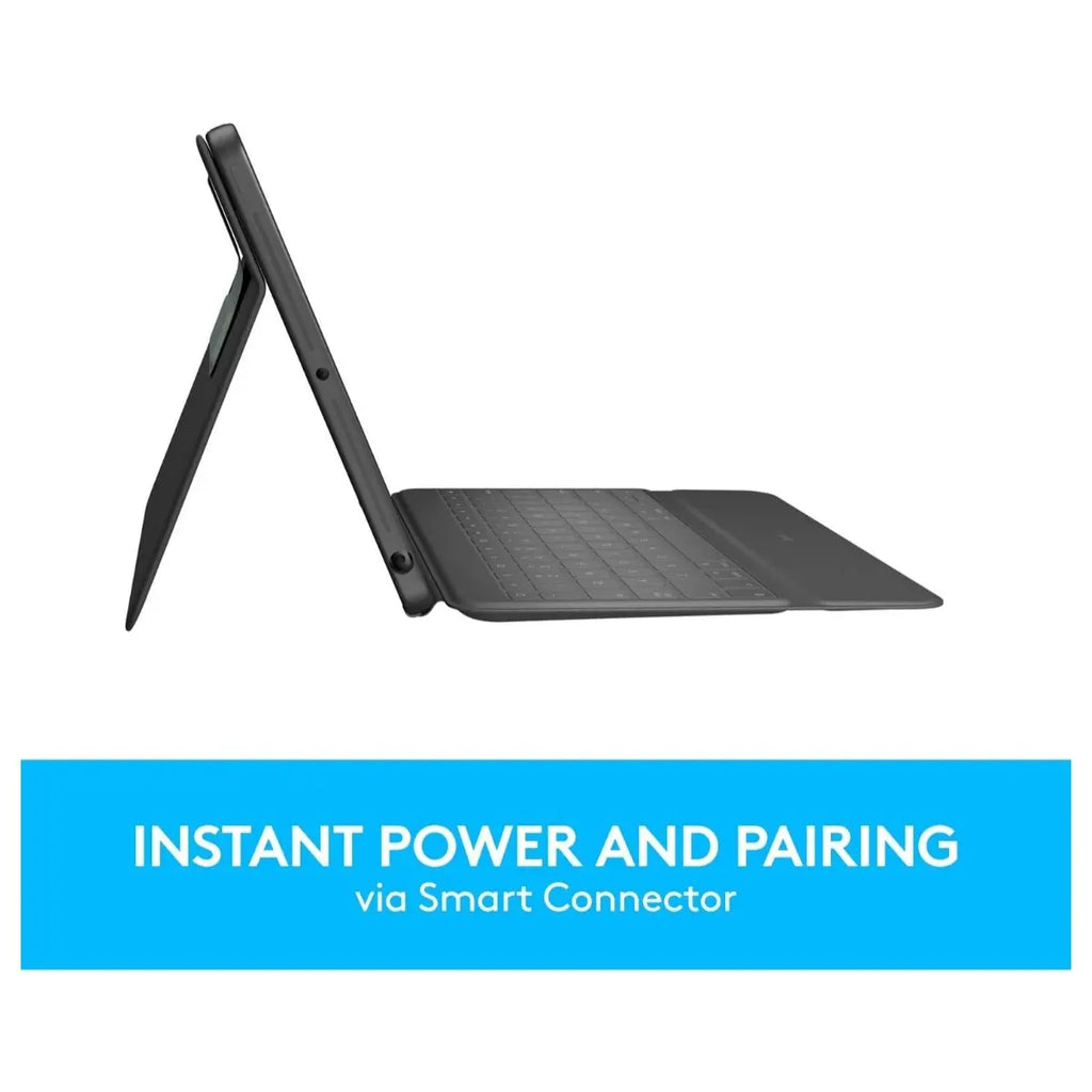 Logitech Rugged Folio iPad 7th 8th and 9th Generation Protective Keyboard, Smart Connector, Spill-Proof Keyboard
