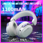 ATTACK SHARK L30 PRO Wireless Gaming Headset, Tri-Mode Connectivity 2.4GHz Bluetooth 3.5mm AUX, 7.1 Surround Sound, 50mm Drivers, 20ms Low Latency, 1100mAh Battery, White