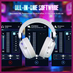 ATTACK SHARK L30 PRO Wireless Gaming Headset, Tri-Mode Connectivity 2.4GHz Bluetooth 3.5mm AUX, 7.1 Surround Sound, 50mm Drivers, 20ms Low Latency, 1100mAh Battery, White