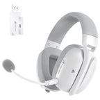 ATTACK SHARK L80 PRO Wireless Gaming Headset, 20ms Low Latency, Dual Microphone System, 40mm Speaker Drivers, Bluetooth 5.3 2.4GHz and Wired, 300mAh Battery, White