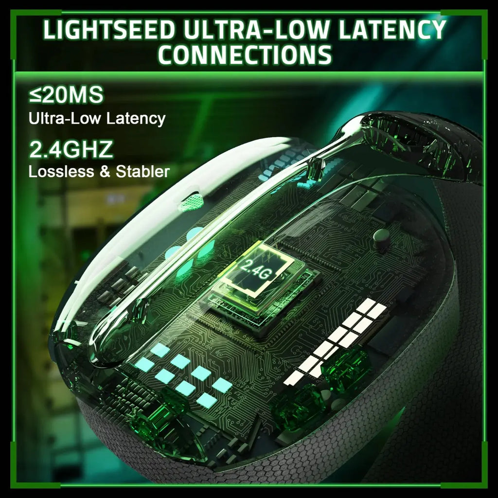 ATTACK SHARK L80 PRO Wireless Gaming Headset, 20ms Low Latency, Dual Microphone System, 40mm Speaker Drivers, Bluetooth 5.3 2.4GHz and Wired, 300mAh Battery, White