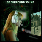 ATTACK SHARK L80 PRO Wireless Gaming Headset, 20ms Low Latency, Dual Microphone System, 40mm Speaker Drivers, Bluetooth 5.3 2.4GHz and Wired, 300mAh Battery, White
