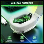 ATTACK SHARK L80 PRO Wireless Gaming Headset, 20ms Low Latency, Dual Microphone System, 40mm Speaker Drivers, Bluetooth 5.3 2.4GHz and Wired, 300mAh Battery, White