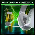 ATTACK SHARK L80 PRO Wireless Gaming Headset, 20ms Low Latency, Dual Microphone System, 40mm Speaker Drivers, Bluetooth 5.3 2.4GHz and Wired, 300mAh Battery, White