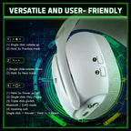 ATTACK SHARK L80 PRO Wireless Gaming Headset, 20ms Low Latency, Dual Microphone System, 40mm Speaker Drivers, Bluetooth 5.3 2.4GHz and Wired, 300mAh Battery, White