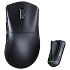 ATTACK SHARK V8 Ultra-Light Ergonomic Wireless Gaming Mouse, PAW3950MAX Sensor, Up to 42000 DPI, Dual 8000Hz Polling Rate Wireless and Wired, Black