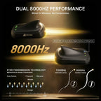 ATTACK SHARK V8 Ultra-Light Ergonomic Wireless Gaming Mouse, PAW3950MAX Sensor, Up to 42000 DPI, Dual 8000Hz Polling Rate Wireless and Wired, Black