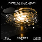 ATTACK SHARK V8 Ultra-Light Ergonomic Wireless Gaming Mouse, PAW3950MAX Sensor, Up to 42000 DPI, Dual 8000Hz Polling Rate Wireless and Wired, Black