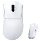 ATTACK SHARK V8 Ultra-Light Ergonomic Wireless Gaming Mouse, PAW3950MAX Sensor, Up to 42000 DPI, Dual 8000Hz Polling Rate Wireless and Wired, 59+-3g, White
