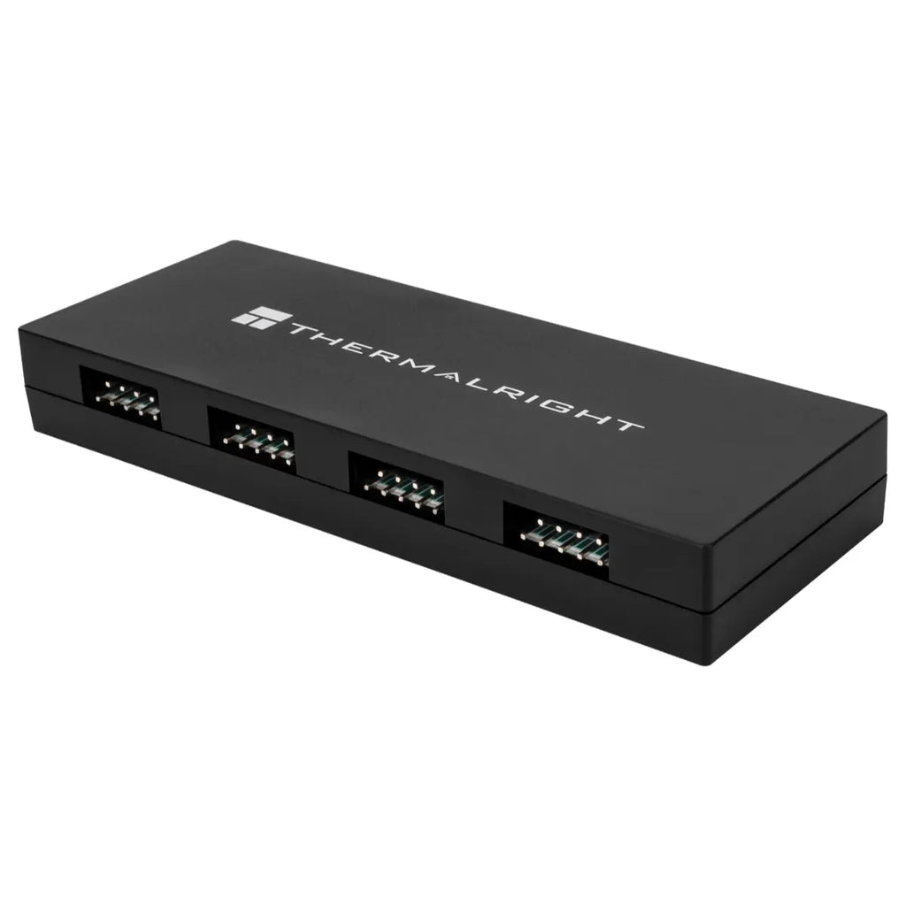 Thermalright HUB X5 Internal USB 2.0 Hub, 5 USB 2.0 9-Pin Ports, SATA Powered, Magnetic Mount, Black
