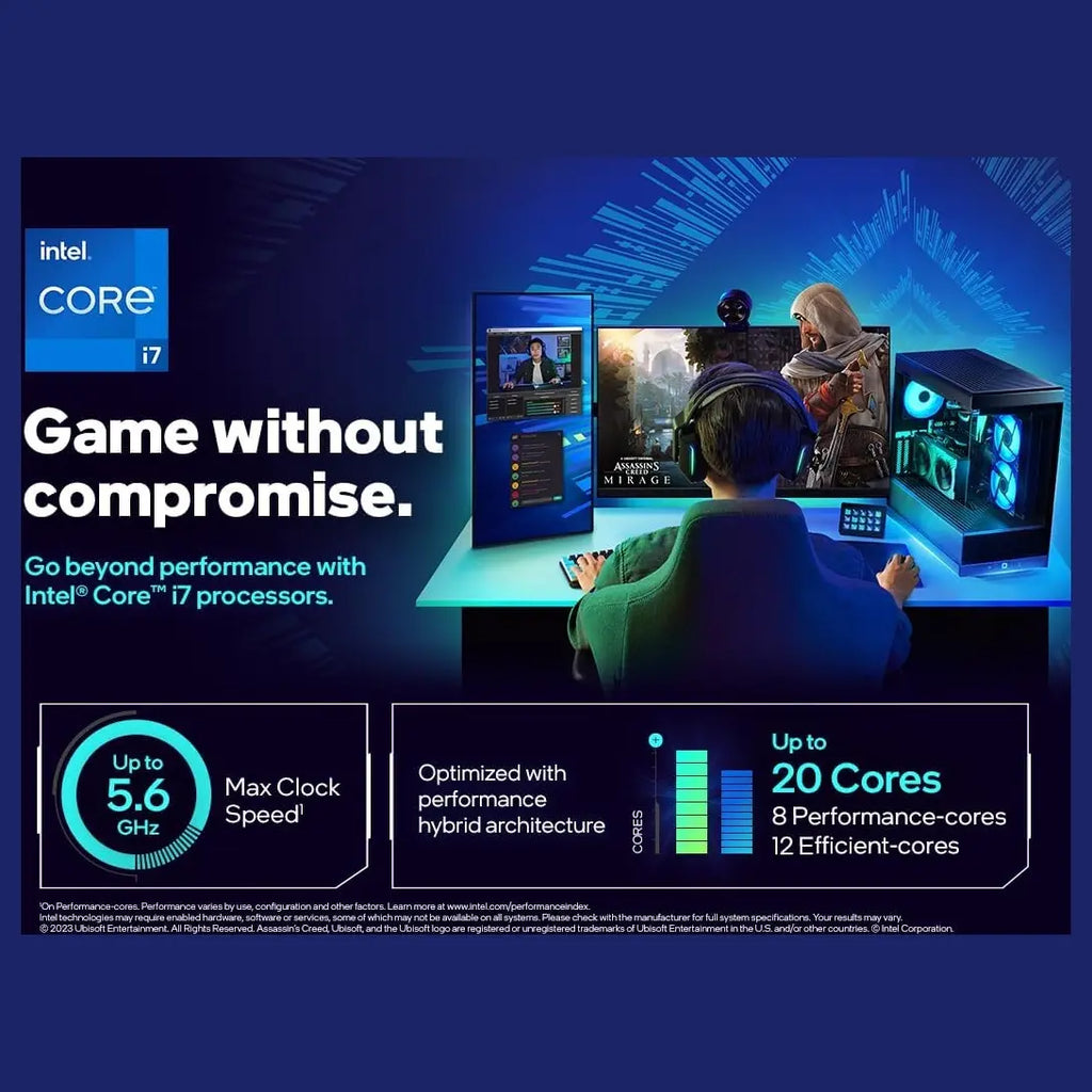 Intel Core i7-14700K Gaming Desktop Processor, FCLGA1700, 20 Cores 28 Threads, Up to 5.6GHz, Intel UHD Graphics 770, Unlocked