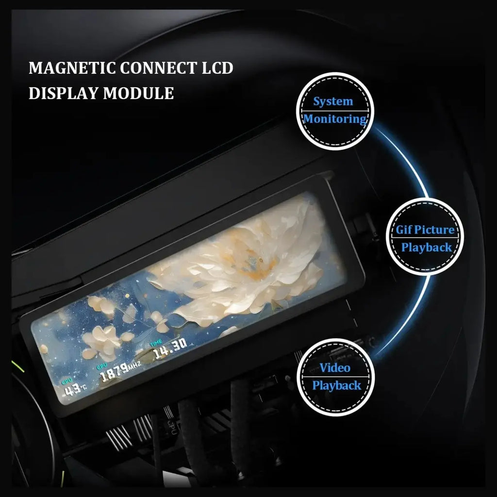 Thermalright TROFEO Vision LCD, 11.3" Magnetic IPS Screen, 1920x400, USB Type-C Real-Time Monitoring, TRCC Software, Black