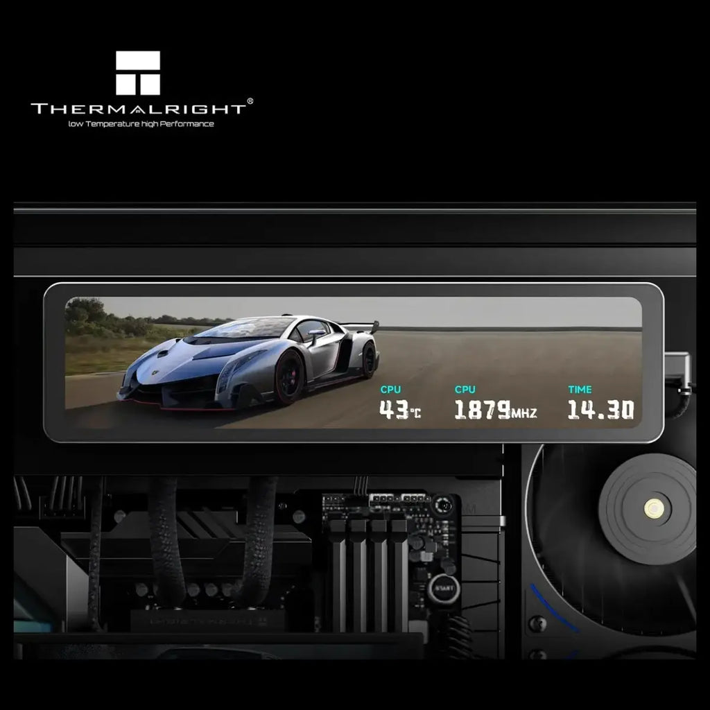 Thermalright TROFEO Vision LCD, 11.3" Magnetic IPS Screen, 1920x400, USB Type-C Real-Time Monitoring, TRCC Software, Black