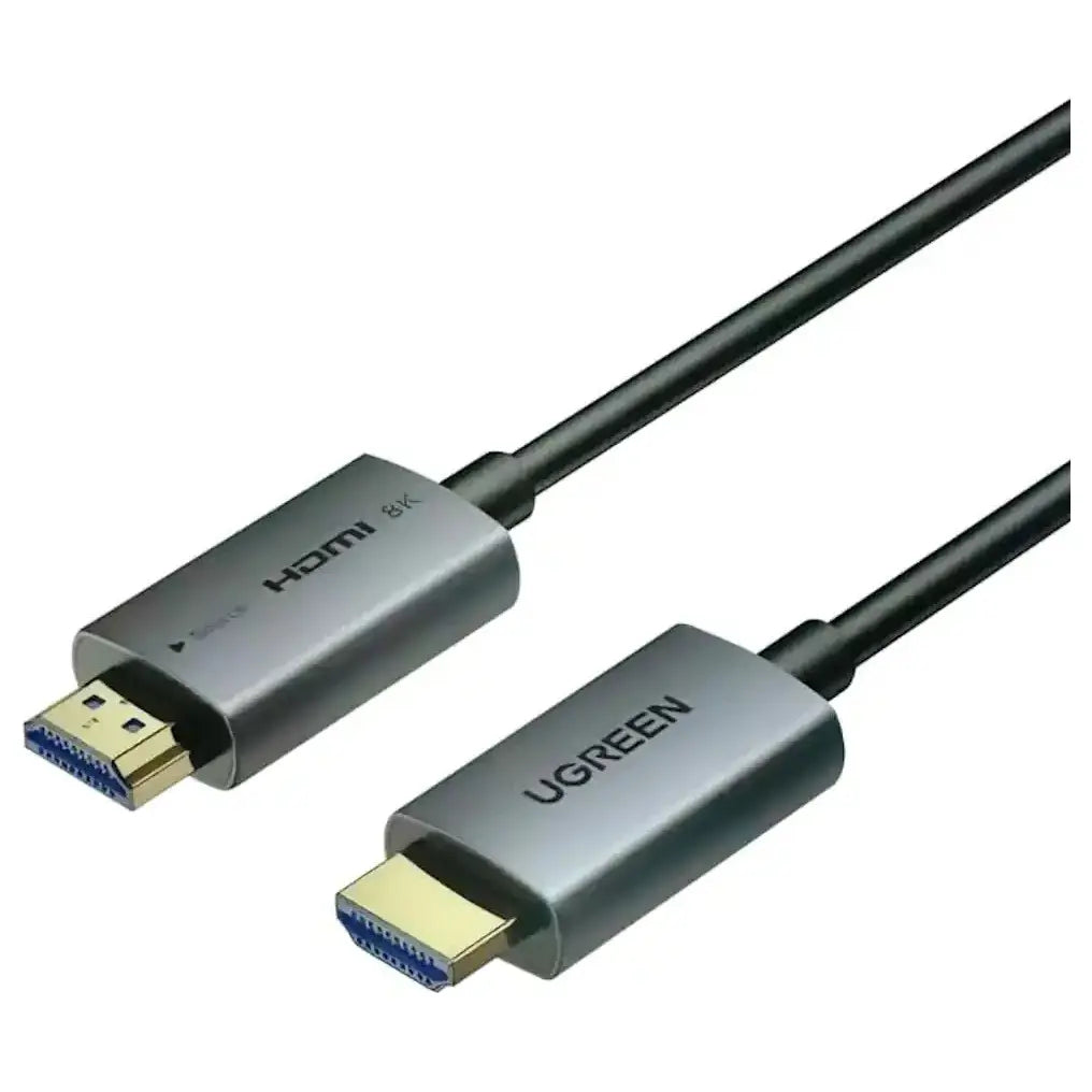 Ugreen Fiber Optic 8K HDMI Cable, 48Gbps 8K at 60Hz, HDR10 Plus, Dolby Atmos, VRR and ALLM, 20M, Aluminum Shell, 55506