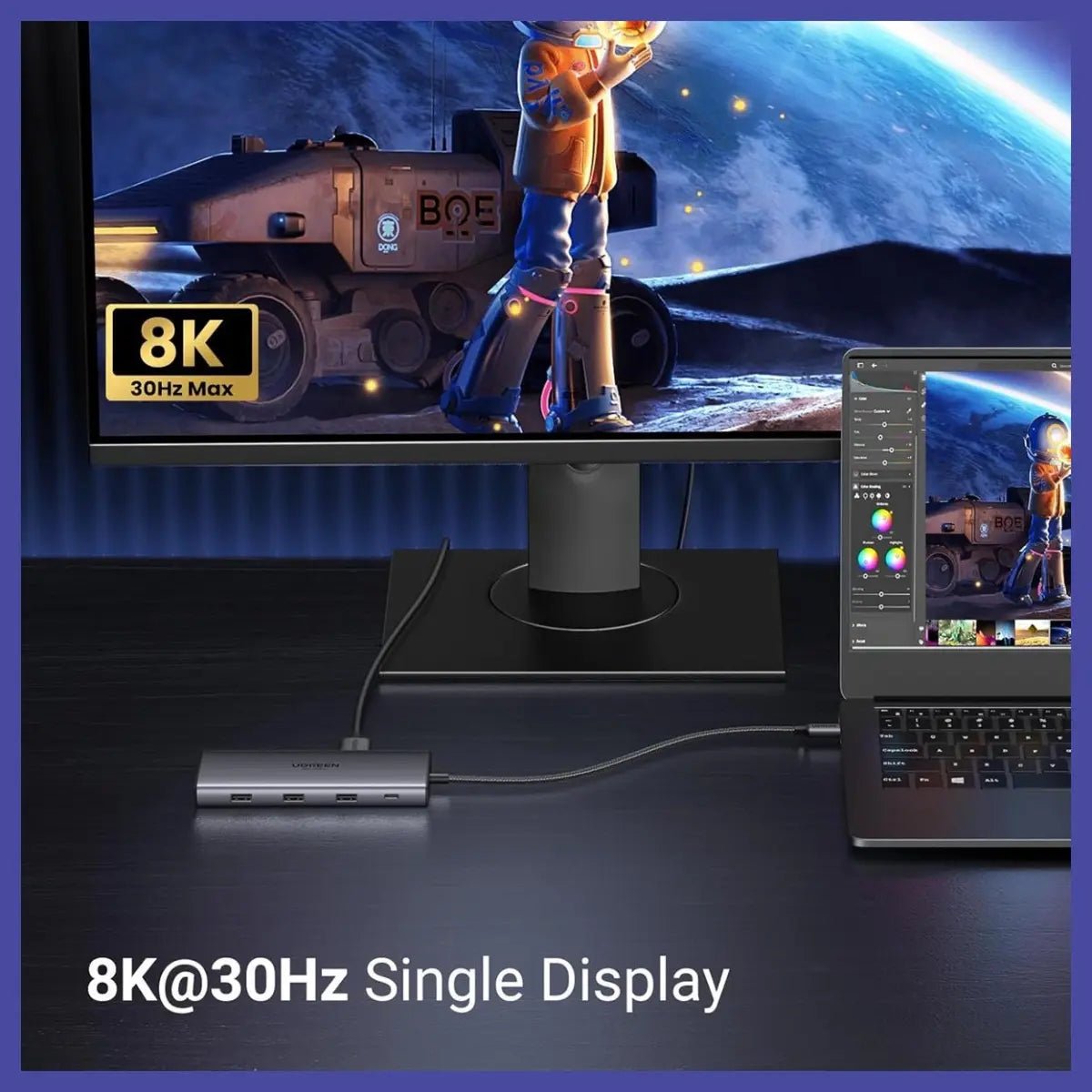 Ugreen Revodok Pro 210 Docking Station, 10-in-1 USB-C Dock Dual HDMI 4K@60Hz Single 8K@30Hz, 100W PD, 5Gbps USB-C and USB-A Data Ports, Gigabit Ethernet, SD and TF Card Reader, 15534
