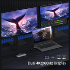 Ugreen Revodok Pro 210 Docking Station, 10-in-1 USB-C Dock Dual HDMI 4K@60Hz Single 8K@30Hz, 100W PD, 5Gbps USB-C and USB-A Data Ports, Gigabit Ethernet, SD and TF Card Reader, 15534