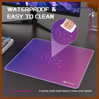 ATTACK SHARK CM03 Gaming Mouse Pad, Rainbow Film Coated Surface, Smooth Glide and Precise Tracking, Water-Resistant, Non-Slip Rubber Base, 16.1" x 12.2" x 0.16" in, Purple