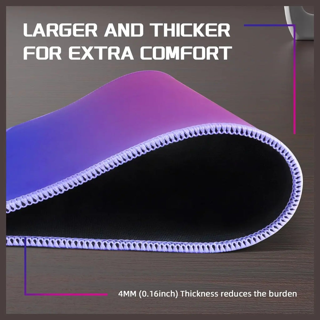 ATTACK SHARK CM03 Gaming Mouse Pad, Rainbow Film Coated Surface, Smooth Glide and Precise Tracking, Water-Resistant, Non-Slip Rubber Base, 16.1" x 12.2" x 0.16" in, Purple