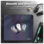 ATTACK SHARK CM03 Gaming Mouse Pad, Esports Speed Large Mouse Mat, Waterproof Surface, Anti-Slip Rubber Base, XL 17.72" x 15.75" x 0.16", Holographic Rainbow Coated Gradual Gray