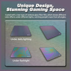 ATTACK SHARK CM03 Gaming Mouse Pad, Esports Speed Large Mouse Mat, Waterproof Surface, Anti-Slip Rubber Base, XL 17.72" x 15.75" x 0.16", Holographic Rainbow Coated Gradual Gray