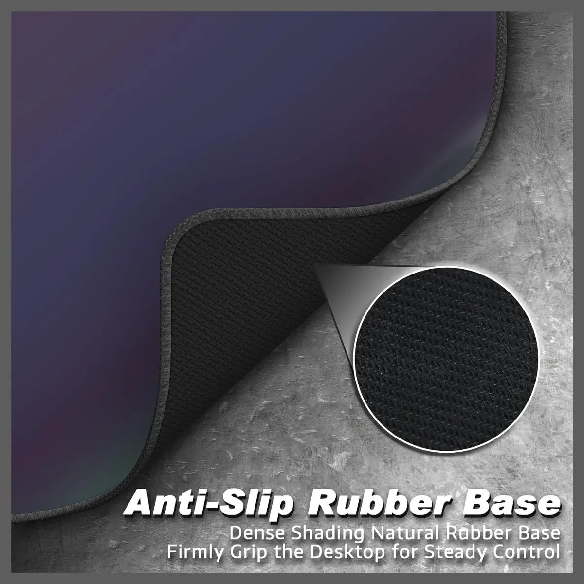 ATTACK SHARK CM03 Gaming Mouse Pad, Esports Speed Large Mouse Mat, Waterproof Surface, Anti-Slip Rubber Base, XL 17.72" x 15.75" x 0.16", Holographic Rainbow Coated Gradual Gray